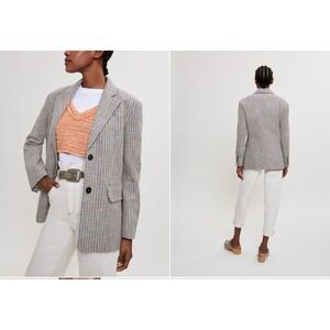 Maje Houndstooth pattern suit jacket Plaid Size 38 US 6 Academia Preppy